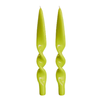 Lacquered Twisted Taper Candle Cool, Set of 2