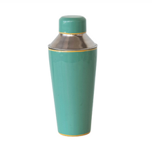  Stainless and Turquoise Enamel Cocktail Shaker
