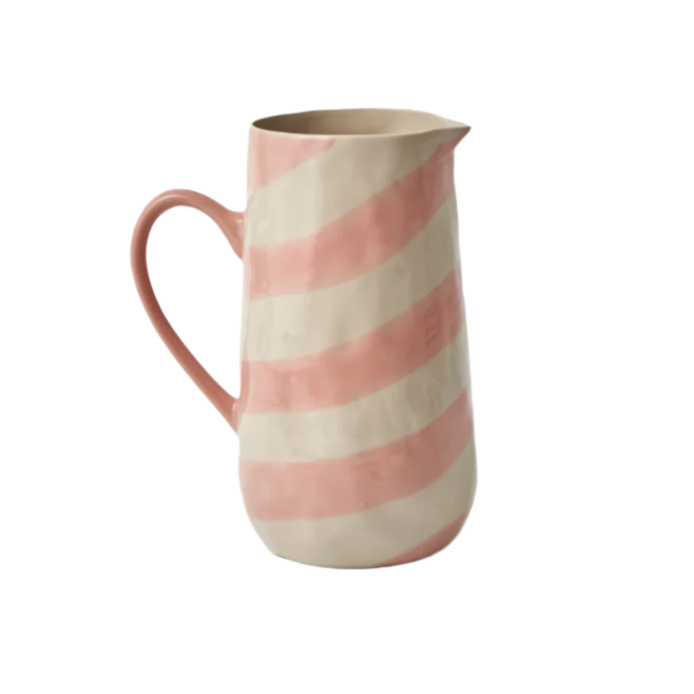 Cabana Striped Ceramic Pitcher