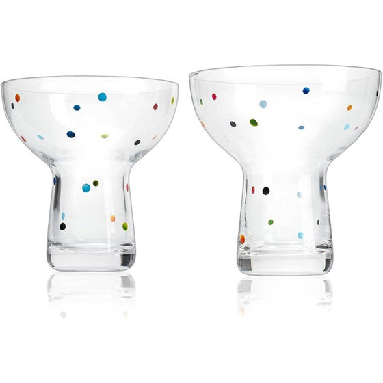 Polka Dot Cocktail Glasses - Set of 2