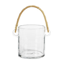  Glass Ice Bucket With Rattan Handle