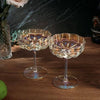 Iridescent Flower Coupe Glasses - Set of 2