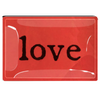 Crimson Love Typeset Decoupage Glass Tray