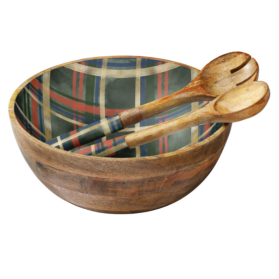 Green Plaid Decorative Bowl