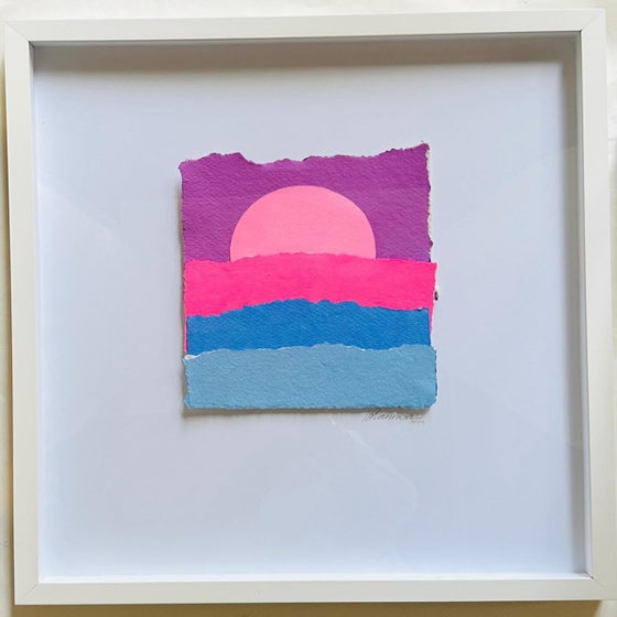 Large Sunset Collage -  Pink & Blue