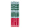 Striped Taper Candles - Pink, Green & Blue