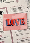 Love Vintage Text Decoupage Glass Tray