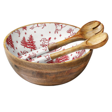  Red Santa Sleigh Salad & Server Set