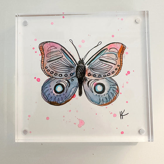 Mini Butterfly Watercolor - Pink & Blue