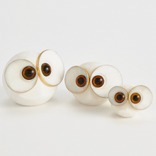  Alabaster Big Eyed Owls