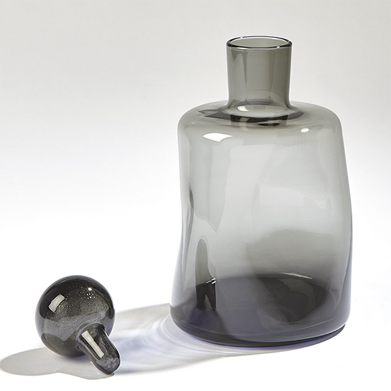 Smoked Pinched Decanter Short