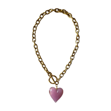  Murano Glass Heart Charm  Necklace