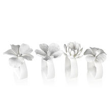  Bone China Floral Napkin Ring, Set of 4