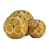 Honeycomb Honey & Brass Orbs, Set of 3