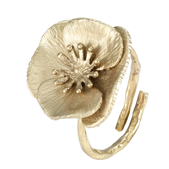 Poppy Flower Napkin Ring, Set of 4