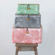  Palm Leaf Boxes, Set of 3