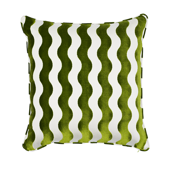 Velvet Wave Pillow, Green