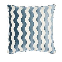  Velvet Wave Pillow, Light Blue
