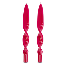  Lacquered Twisted Taper Candle Warm, Set of 2