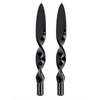 Lacquered Twisted Taper Candle B&W, Set of 2