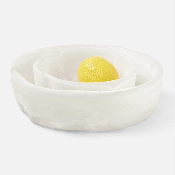 Swirled Resin Serving Bowls, Set of 2