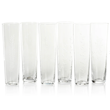  Flora Etched Champagne Flute, Set of 6