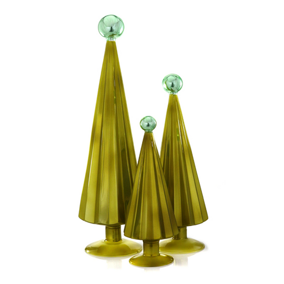 Pleated Trees with Topper,  Set of 3