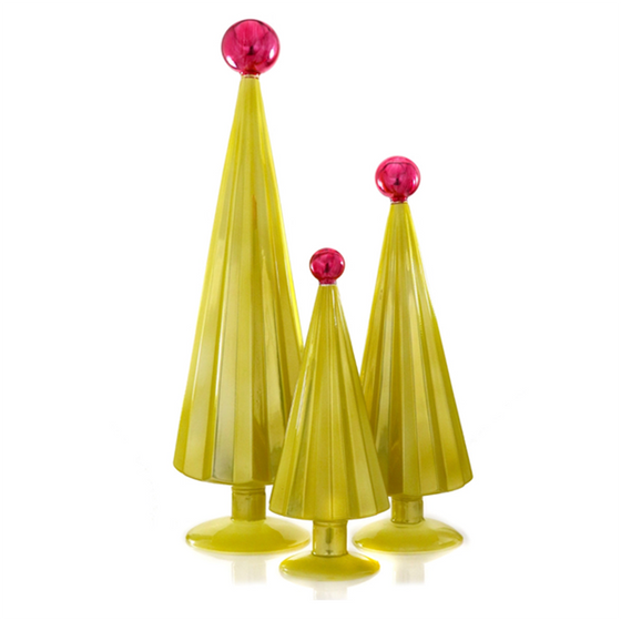 Pleated Trees with Topper,  Set of 3