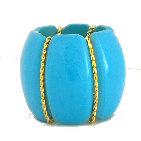 Pumpkin Napkin Ring, Turquoise - Set of 4