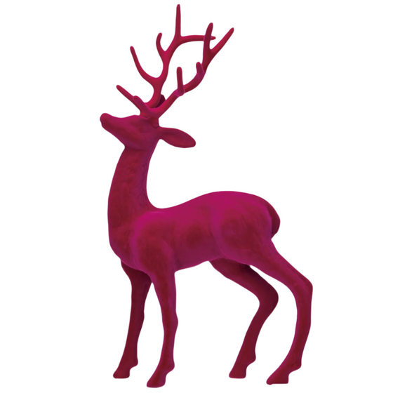 Flocked Plastic Standing Deer