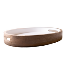  Small Wooden Oval Tray with Handles