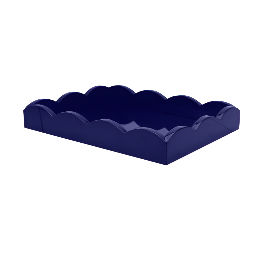 Scalloped Lacquer Tray Navy