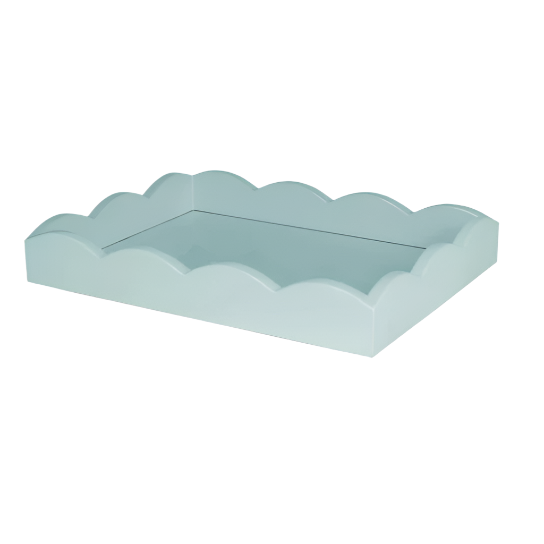 Scalloped Lacquer Tray Denim