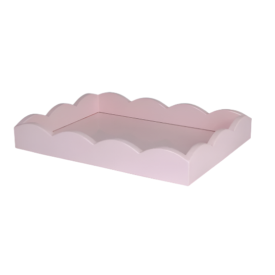 Scalloped Lacquer Tray Pink