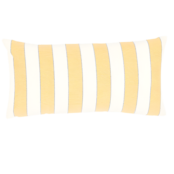 Yellow Striped Lumbar Pillow