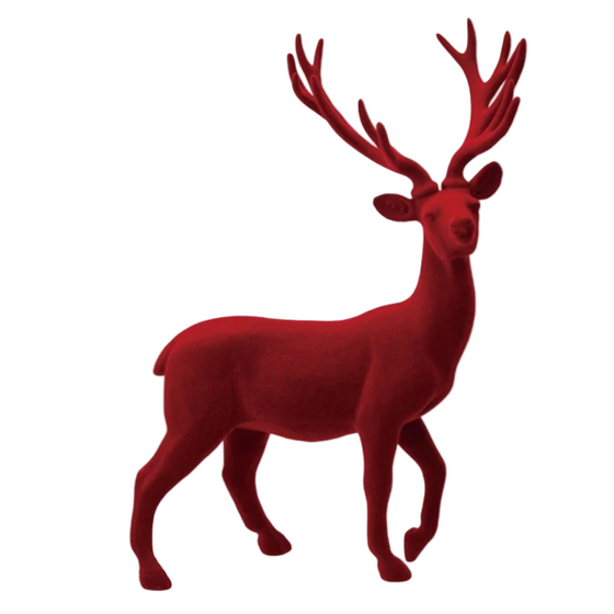 Flocked Standing Deer