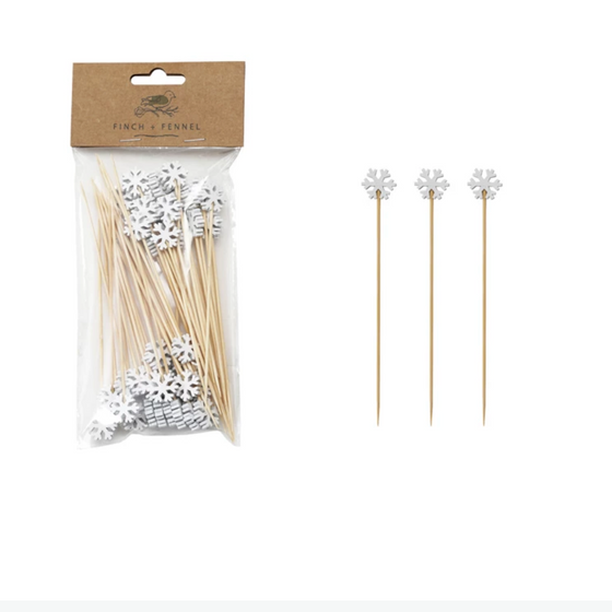 Snowflake Bamboo Skewers