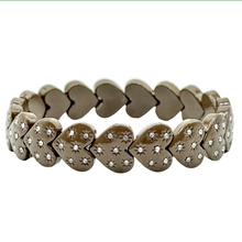  Mocha Sparkly Hearts Bracelet