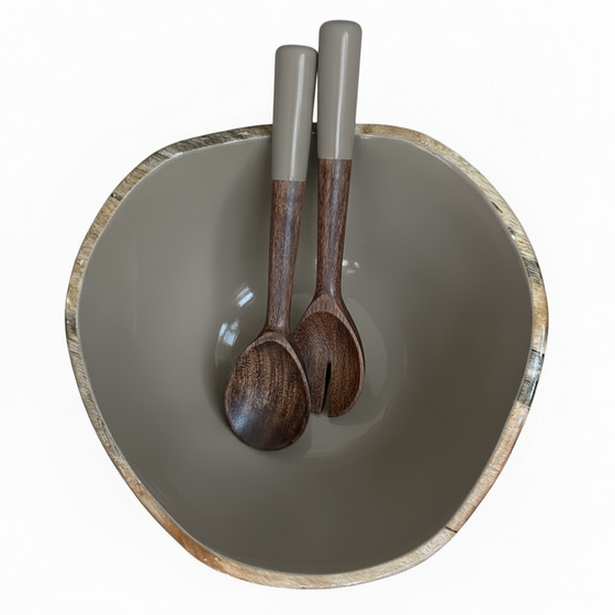 Taupe Mango Bowl & Server Set