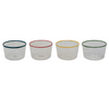 Glass Bowl Set with Colored Edge S/4