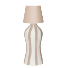  Lido Rechargeable Ceramic Lamp - Vertical Stripe in Sand