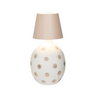 Lido Rechargeable Ceramic Bottle Lamp - Polka Dots