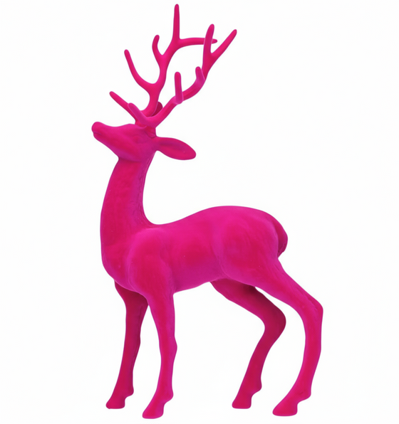 Flocked Plastic Standing Deer