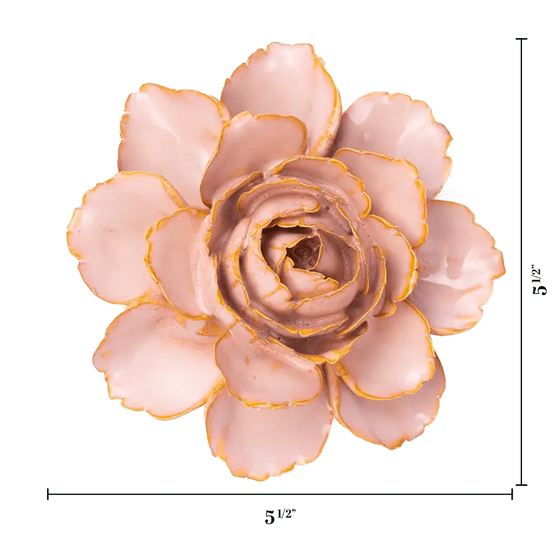 Rose Pink Camellia Ceramic Flower