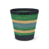Seagrass Waste Paper Basket in Green and Blue