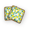 Lemon Wood and Enamel Square Trays