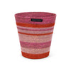 Seagrass Waste Paper Basket in Pink and Red