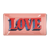 Love Vintage Text Decoupage Glass Tray