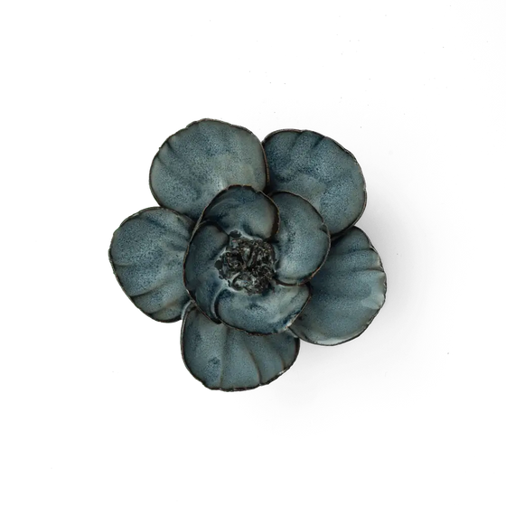 Navy Poppy Ceramic Flower