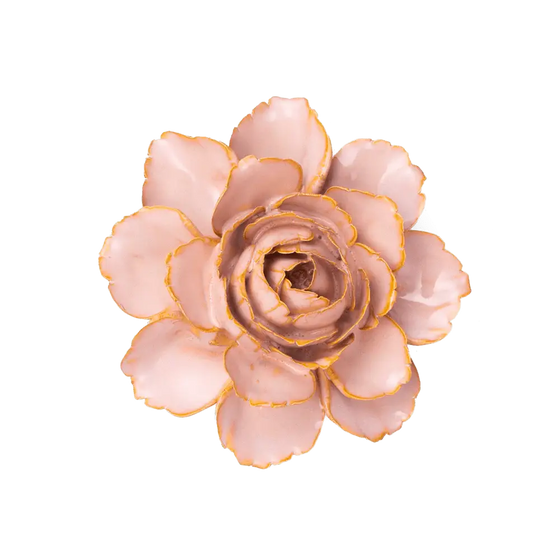 Rose Pink Camellia Ceramic Flower